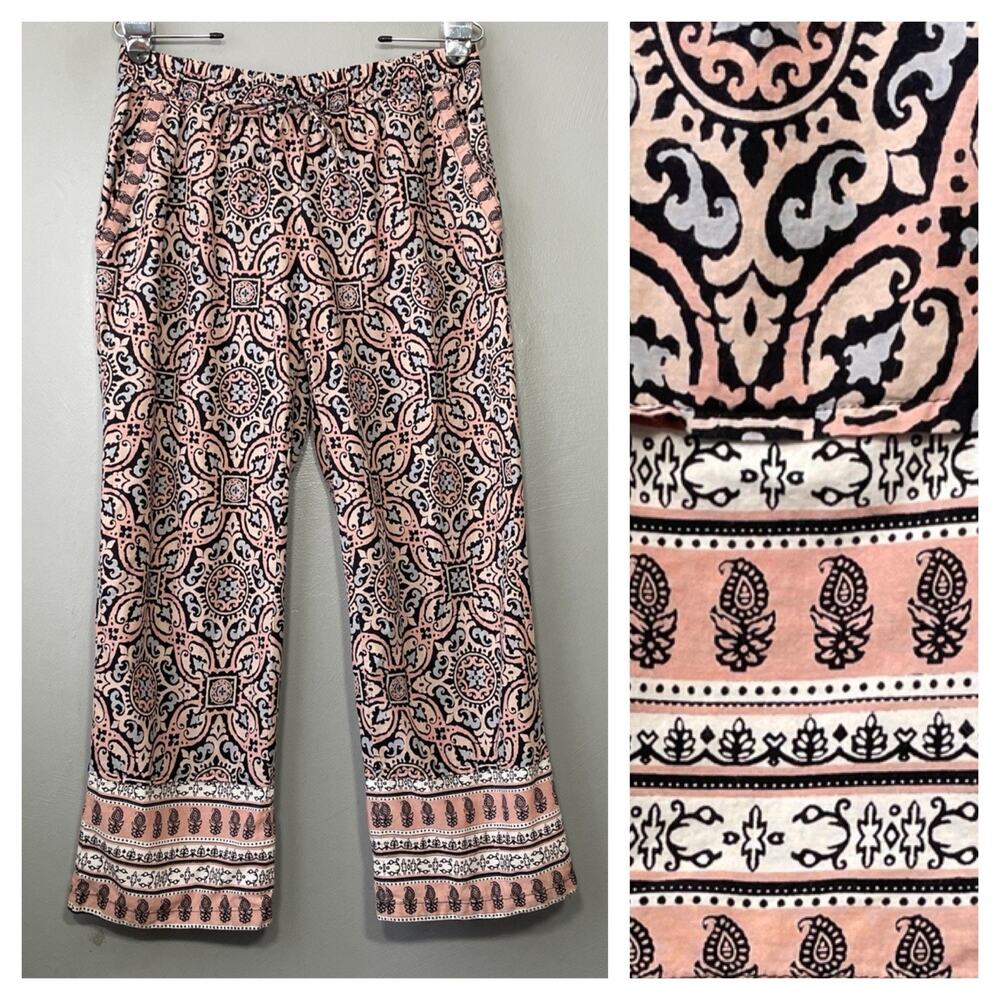Devi Designs Pants Size Medium Summer Resort Drawstring Boho Harem Beach Ankle